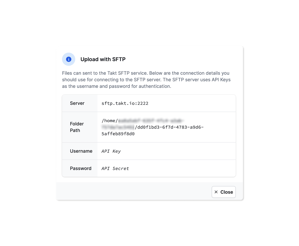 Easily upload data via SFTP